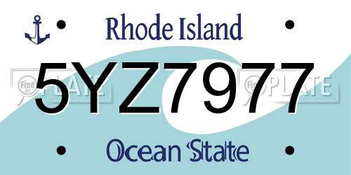 5YZ7977 Rhode Island License Plate
