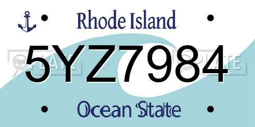 5YZ7984 Rhode Island License Plate