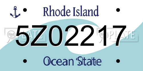 5Z02217 Rhode Island License Plate