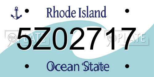 5Z02717 Rhode Island License Plate