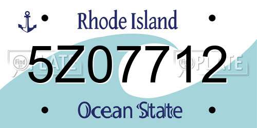 5Z07712 Rhode Island License Plate