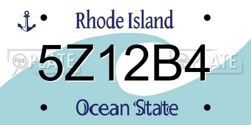 5Z12B4 Rhode Island License Plate