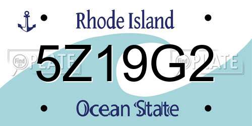 5Z19G2 Rhode Island License Plate