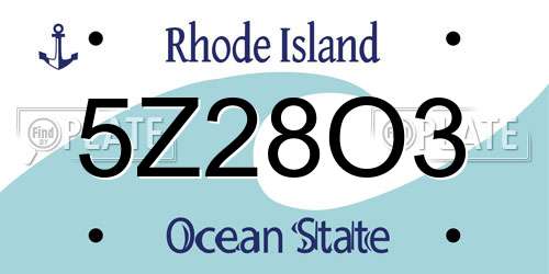 5Z28O3 Rhode Island License Plate