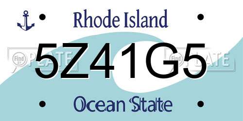 5Z41G5 Rhode Island License Plate