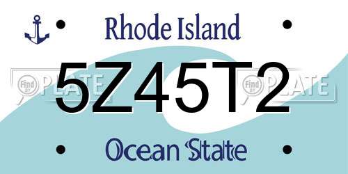 5Z45T2 Rhode Island License Plate