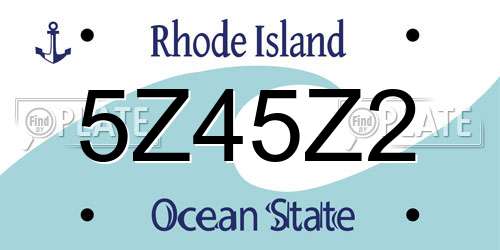 5Z45Z2 Rhode Island License Plate