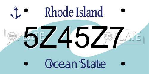 5Z45Z7 Rhode Island License Plate