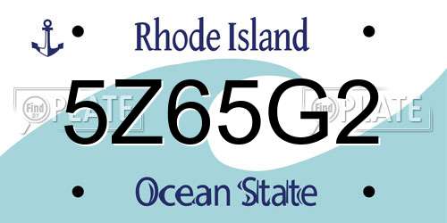 5Z65G2 Rhode Island License Plate