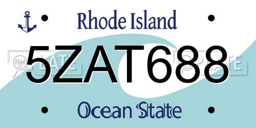 5ZAT688 Rhode Island License Plate