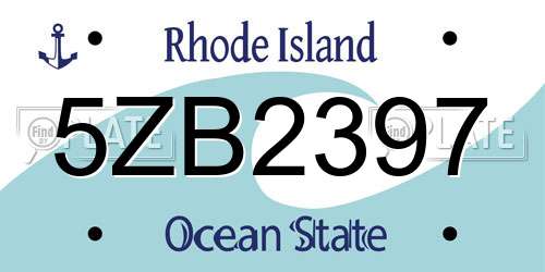 5ZB2397 Rhode Island License Plate