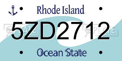 5ZD2712 Rhode Island License Plate