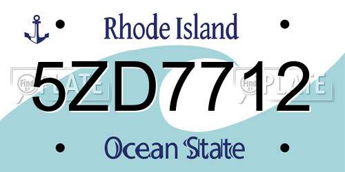 5ZD7712 Rhode Island License Plate