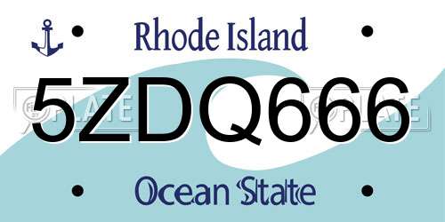 5ZDQ666 Rhode Island License Plate