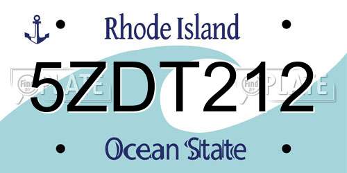 5ZDT212 Rhode Island License Plate