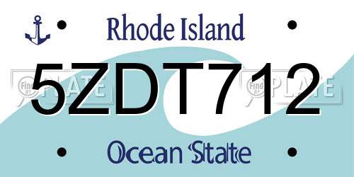 5ZDT712 Rhode Island License Plate