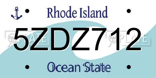 5ZDZ712 Rhode Island License Plate