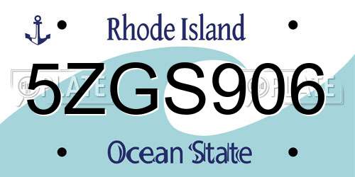 5ZGS906 Rhode Island License Plate