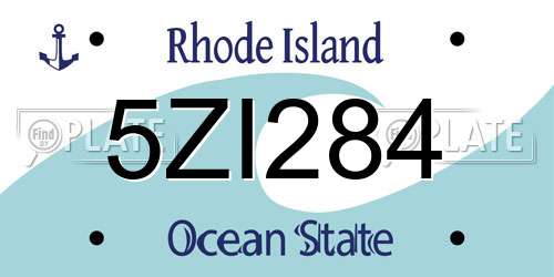 5ZI284 Rhode Island License Plate