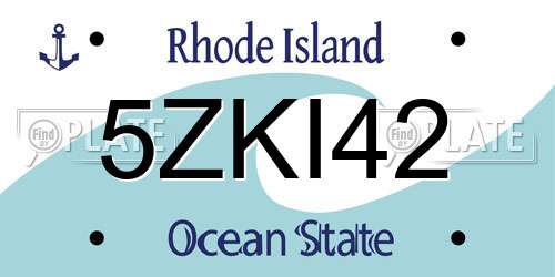 5ZKI42 Rhode Island License Plate