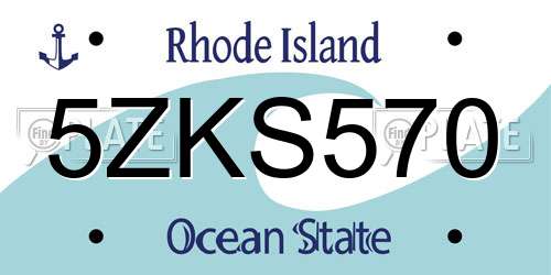 5ZKS570 Rhode Island License Plate
