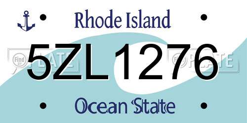 5ZL1276 Rhode Island License Plate