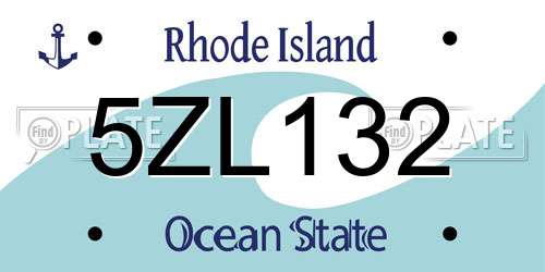 5ZL132 Rhode Island License Plate