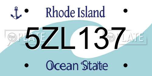5ZL137 Rhode Island License Plate