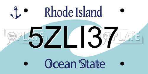 5ZLI37 Rhode Island License Plate