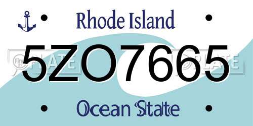5ZO7665 Rhode Island License Plate