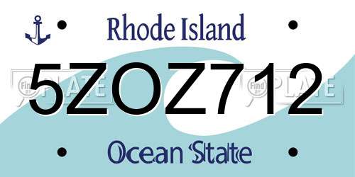 5ZOZ712 Rhode Island License Plate