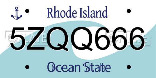 5ZQQ666 Rhode Island License Plate