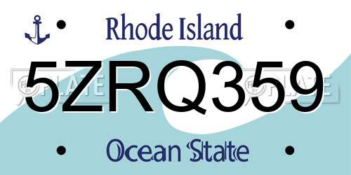 5ZRQ359 Rhode Island License Plate