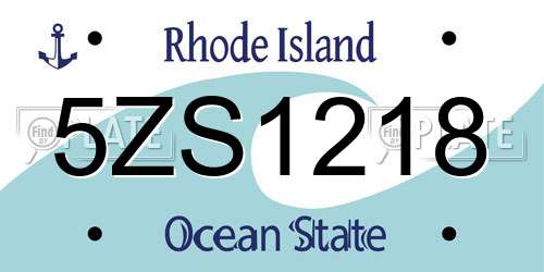 5ZS1218 Rhode Island License Plate