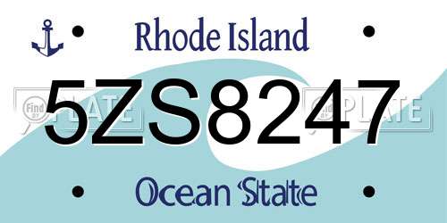5ZS8247 Rhode Island License Plate