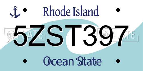5ZST397 Rhode Island License Plate