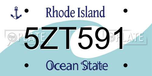 5ZT591 Rhode Island License Plate