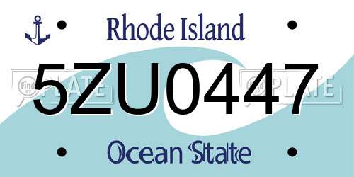 5ZU0447 Rhode Island License Plate