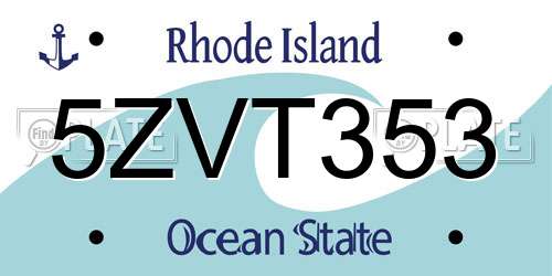 5ZVT353 Rhode Island License Plate