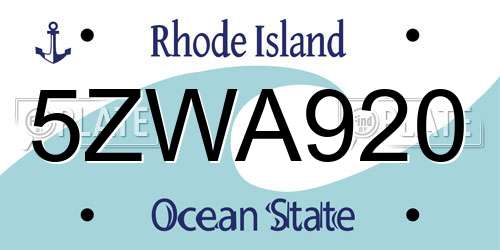 5ZWA920 Rhode Island License Plate