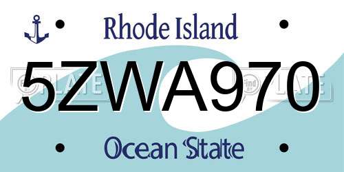 5ZWA970 Rhode Island License Plate