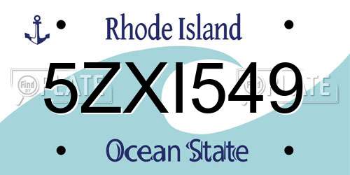 5ZXI549 Rhode Island License Plate
