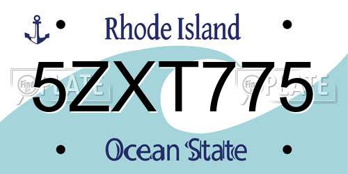 5ZXT775 Rhode Island License Plate