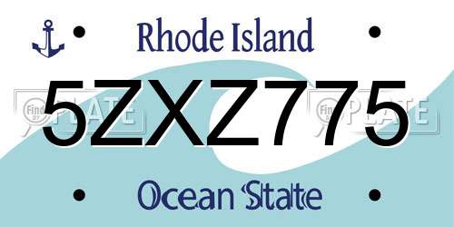 5ZXZ775 Rhode Island License Plate