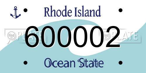 600002 Rhode Island License Plate