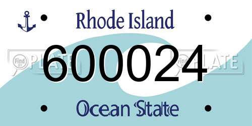 600024 Rhode Island License Plate