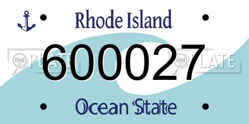 600027 Rhode Island License Plate