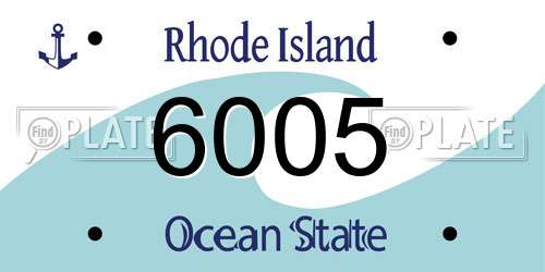 6005 Rhode Island License Plate