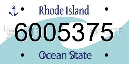 6005375 Rhode Island License Plate