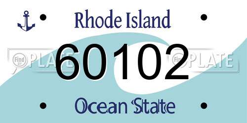 60102 Rhode Island License Plate